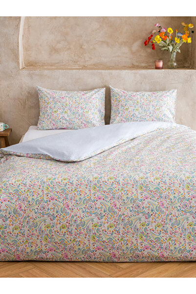 LC Waikiki YK PLUS FARKIYLA Σετ Παπλωματοθήκης με Φλοράλ Σχέδια για Διπλό Κρε...