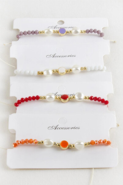 Eco Lounge Enamel Pearl Crystal Macrame Rope Bracelet