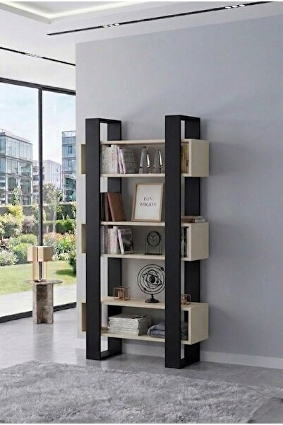 EGN WOODS Modern Dekoratif Kitaplık - 180x80 cm Kütüphane - Çok Renk Seçenekl...