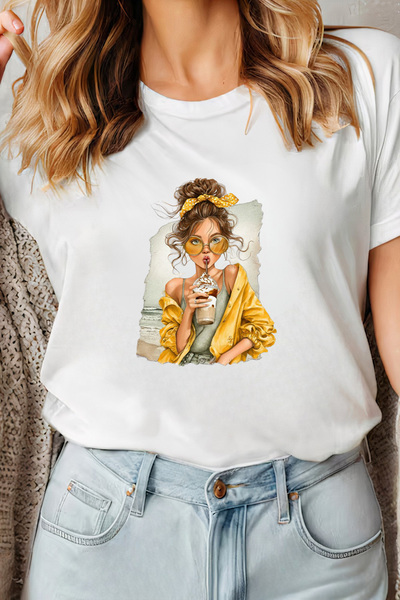 Sarah's Boutique Women's T-shirt – 100% cotton – Beach Coffee