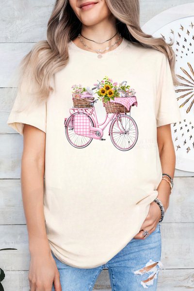 Sarah's Boutique Women's T-shirt – 100% cotton – Pink Bicycle