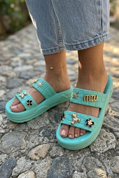 sefayol Mayhew Water Green Orthopedic Women's Slippers