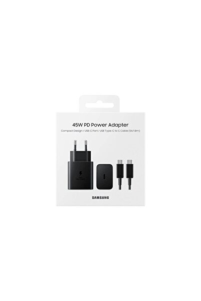 shutech Samsung 45W Galaxy S22+ Type-C Süper Hızlı Şarj Cihazı 45W Siyah adap...