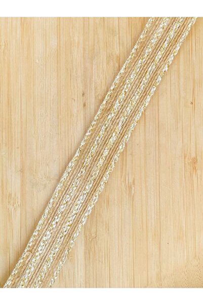 Lorin hobi Gold Glittery Straw, Jute Ribbon Width: 2.3 cm Length: 1 Meter