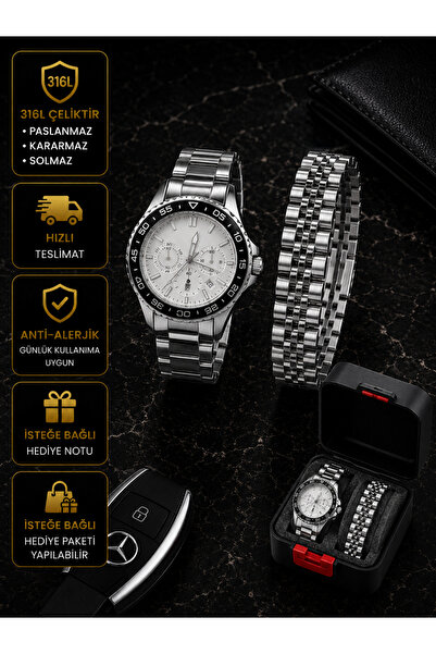 PURE BERRY 316L PASLANMAZ VIP SAAT VE ÇELİK BİLEKLİK