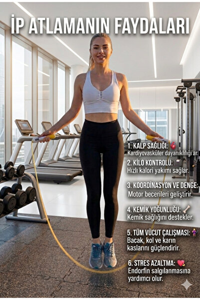 DİTEK Sayaçlı Ayarlanabilir Fitness Atlama İpi