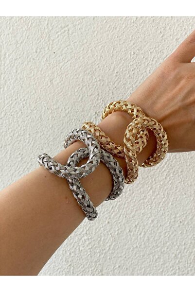 örme dokulu ayarlanabilen çapraz tasarım çelik fashion trend kadın bileklik