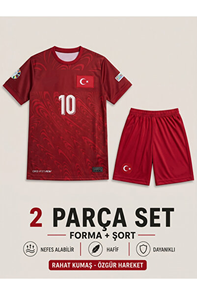 ZİLONG TÜRKİYE KIRMIZI ARDA GULER 8 MİLLİ TAKIM ÇOCUK FUTBOL FORMASI 2 PARÇA