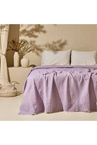 Evidea Soft Milva Çift Kişilik Çok Amaçlı Örtü - Lila - 200x230 cm