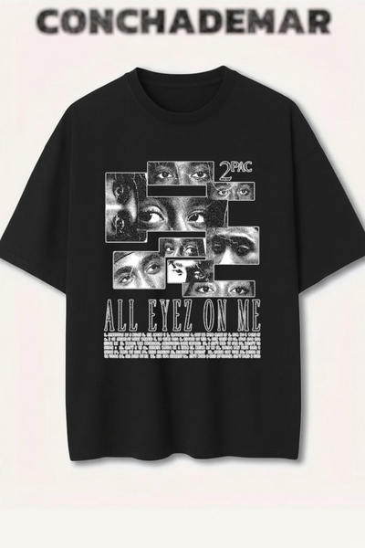 Vordevia 2Pac Printed Colorful Oversize T-Shirt Printed Premium Oversize Cott...