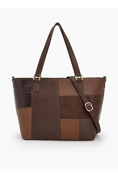 Flora Bella by Shoexpress Panelled Tote Bag with Detachable Strap