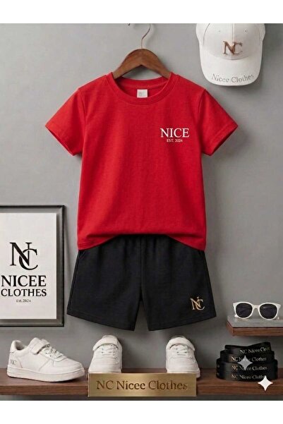 NC Nicee Clothes LETNJA DEČJA MAJICA I KRATKE HLAČE UNISEKS (BELE SA MALIM LE...