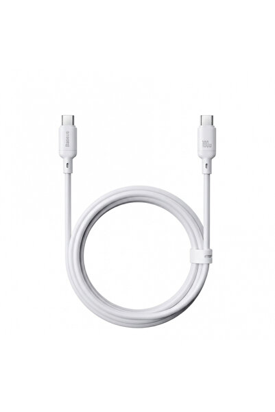 Baseus Καλώδιο Δεδομένων και Φόρτισης USB-C - USB-C Silky, 100W, 2μ, Λευκό