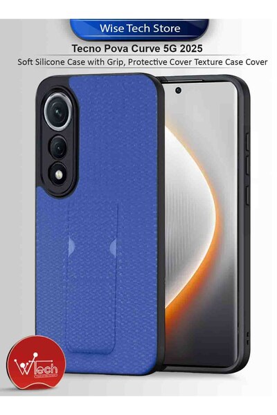 Wtech غطاء سيليكون ناعم لهاتف تكنو بوفا كيرف 5G 2025 مع قبضة، غلاف حماية بملم...