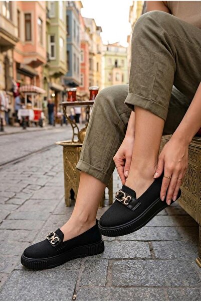 fort Ventes 346417 Comfortable Knitwear Loafer Women's Shoes with Stone Buckl...