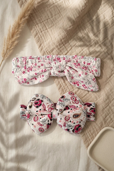 Babydonat Set of 2 Cotton Baby Headbands - Boho Style Baby Accessory with Flo...
