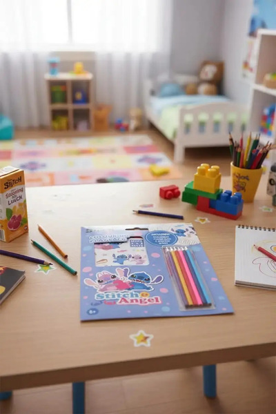 Miniso مجموعة تلوين ليلو وستيتش المرخصة من ديزني - مجموعة أنشطة للأطفال مع مل...