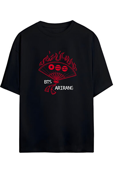 Grafftee Clothing BTS K-Pop Baskılı "ARIRANG" Yazılı Relaxed Kalıp Pamuklu Un...