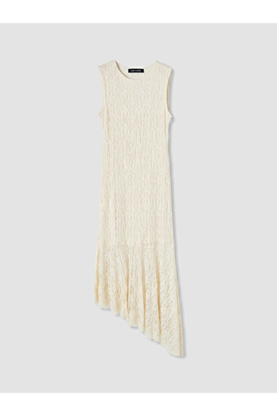 LC Waikiki Nevavm Asymmetrical Cut Lace Dress with Oval Neckline
