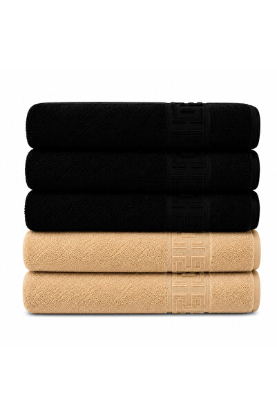 Lenjeria Pufoasa Set 5 Prosoape Baie Premium 100% Bumbac, 70x130 cm, Extra Mo...