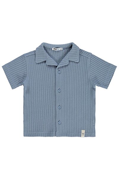 Civil Boys Basic Waffle Shirt for Ages 2-5 - Blue