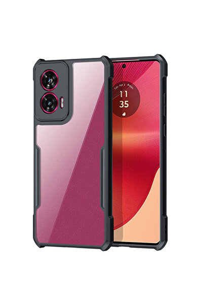 O Ozone Case for Motorola Moto G35 - Clear Back Cover with Rugged Black TPU B...