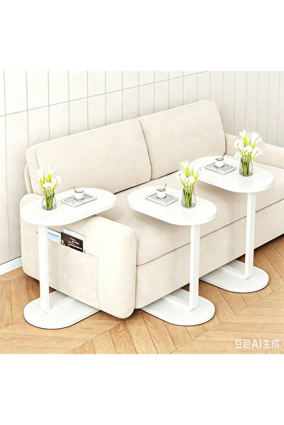 Snooe 3Pieces Coffee table round table living room bedroom,sofa side table，Wo...