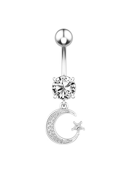 AMALFİ Σκουλαρίκια Piercing, Αξεσουάρ, Σκουλαρίκι Αφαλού από Ατσάλι, Ασημί