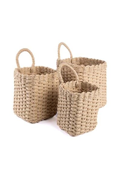 Gifts World Set of 3 beige baskets