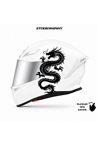 STCKRCO Ejderha Kask Sticker – Motor Kaskı İçin Premium Sticker - Motor Ejder...