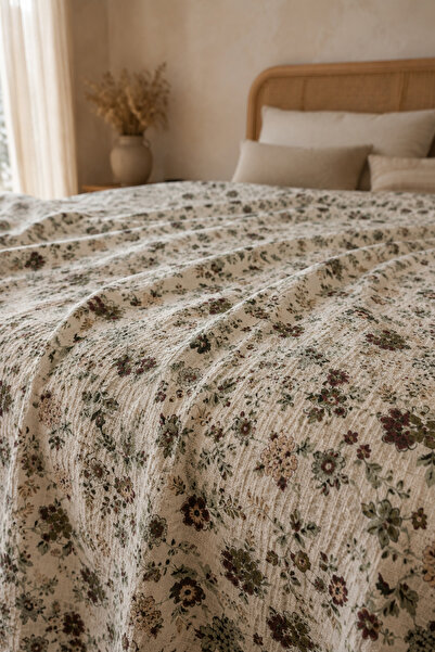 Menderes Home Cotton Collection Double Pique Flower Garden 210X230