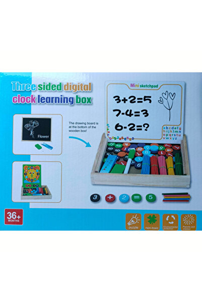 OEM Tablita magnetica din lemn cu cifre si betisoare de numarat, 3 ani +