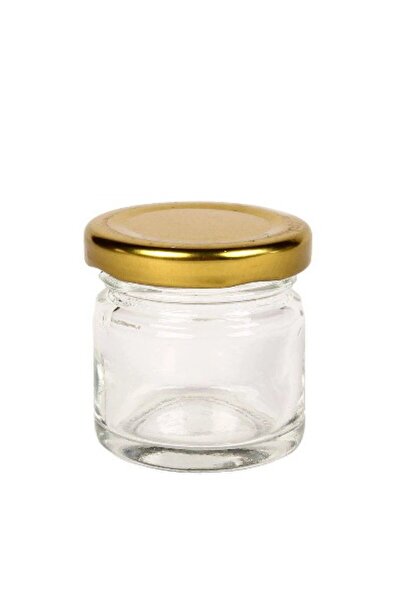 Herbstore.gr Βάζο αποθήκευσης γυάλινο 40 ml Φ4,35Χ4,9 εκ. με μεταλλικό καπάκι