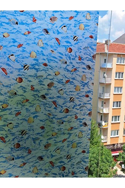 Başak Ev Tekstili Folie decorativă din sticlă transparentă cu aspect de vitra...