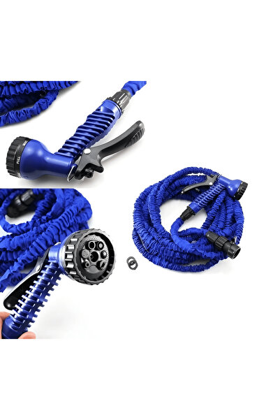Tim Furtun de Grădină Extensibil 60 m, Pistol de Stropire 7 Funcții, Conector...