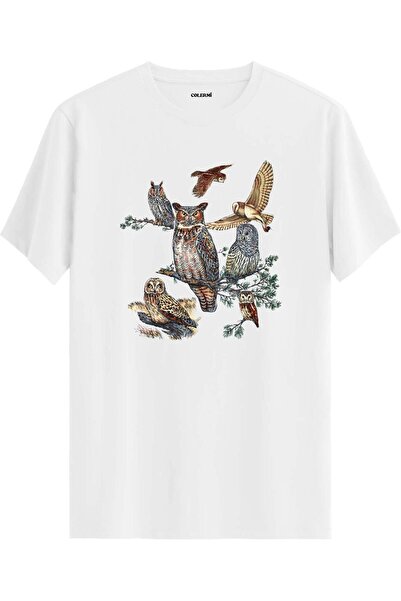 Colermi Owl Composition Nature Themed Artistic T-Shirt
