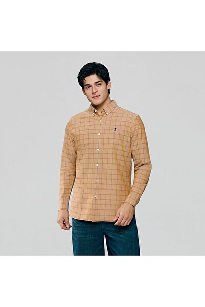 Giordano Men’s Cotton Slim Oxford Shirt with Embroidery