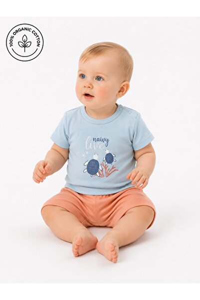 Panfilia 100% Organic Cotton Baby Boy Short Sleeve Pajama Set/ Top and Bottom...