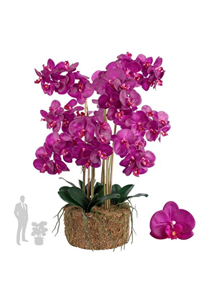 Roberto Rossi Orhidee artificiala mov cu aspect H80 cm cu 9 tulpini