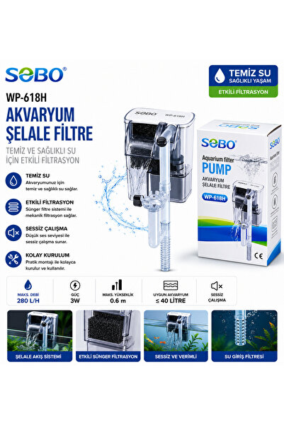 Sobo WP-618H ŞELALE FİLTRE 280L/H