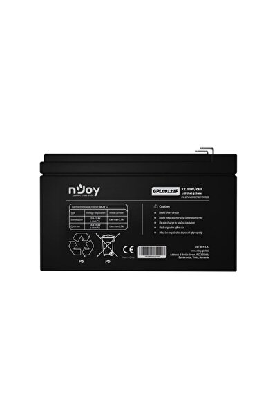 nJoy Baterie 12V VRLA GPL09122F – plumb-acid sigilată, pentru UPS și sisteme ...