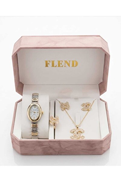 STRIVA Queen Rose Gold Luxury Colorful Set Women's Watch and Accessories 4 Pi...