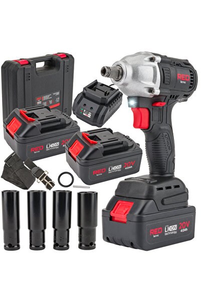 Red Technic Cheie de impact pentru roți cu acumulator 20V 4Ah, RED TECHNIC, R...