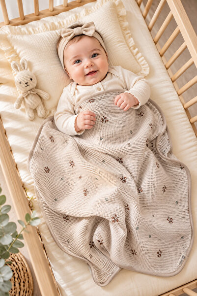 Rain Baby Baby Cotton Waffle Blanket 90X100