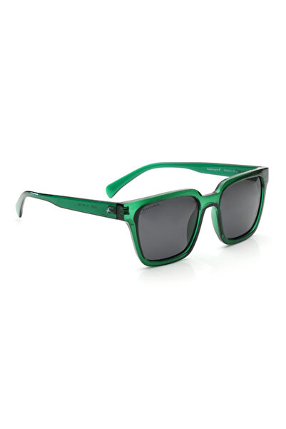 FASTRACK نظارات شمسية مستقطبة بإطار أخضر وعدسة مرآة دخانية 51.4 ملم - P494GY10PV