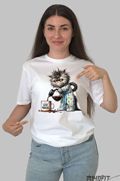 GILDAN Tricou Cu Pisica Good Morning