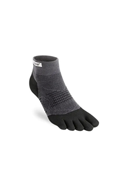 injinji RUN LIGHTWEIGHT MINI CREW COOLMAX - S - أسود/رمادي