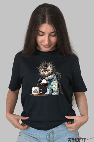 GILDAN Tricou Cu Pisica Good Morning