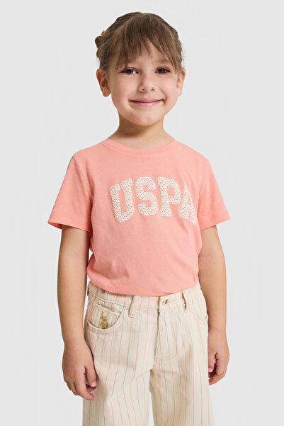 U.S. Polo Assn. Kız Çocuk Somon Basic Tişört 50320291-VR204