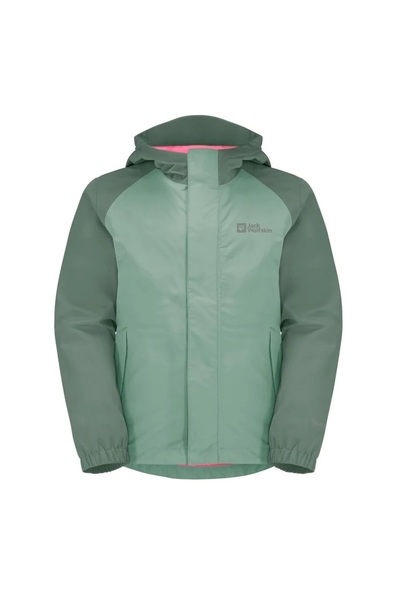 Jack Wolfskin Geacă impermeabilă Tucan pentru copii - Verde deschis - 140 cm